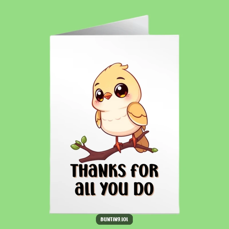 Free Printable Thank You Card: Big Eyed Bird Expressing Thanks, Funny Downloadable Gift
