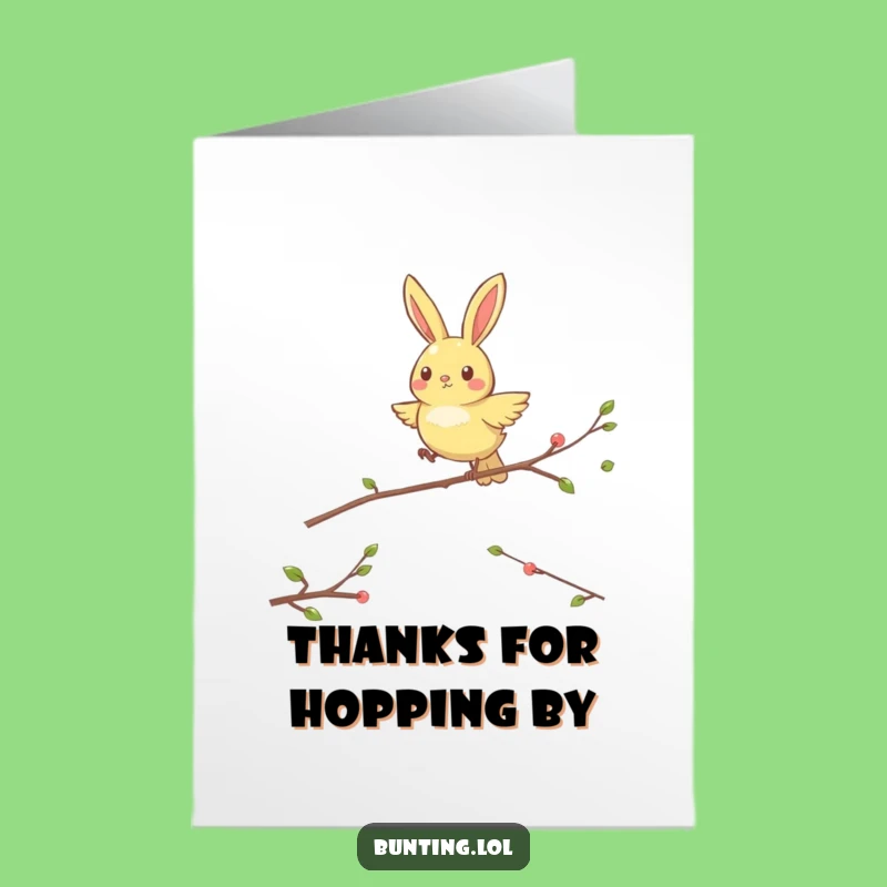 Free Printable Thank You Card: Bunting Hops Gratitude, Funny Downloadable