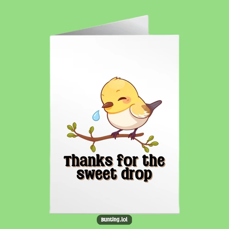 Free Printable Thank You Card: Bunting's Dewdrop Peck for Your Appreciation