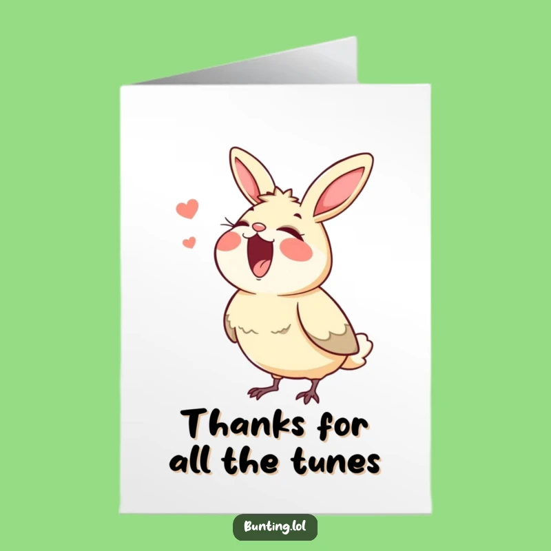 Free Printable Thank You Card: Bunting Sings Thanks Loud & Clear - Print Today