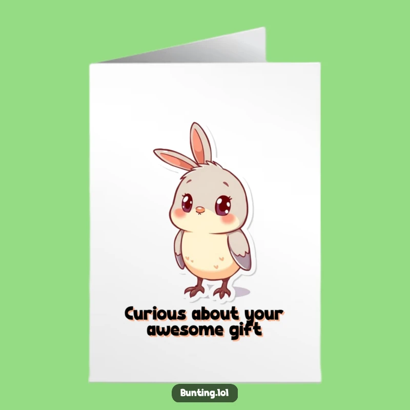 Free Printable Thank You Card: Curious Bunting Thanks - Funny Downloadable Gift!