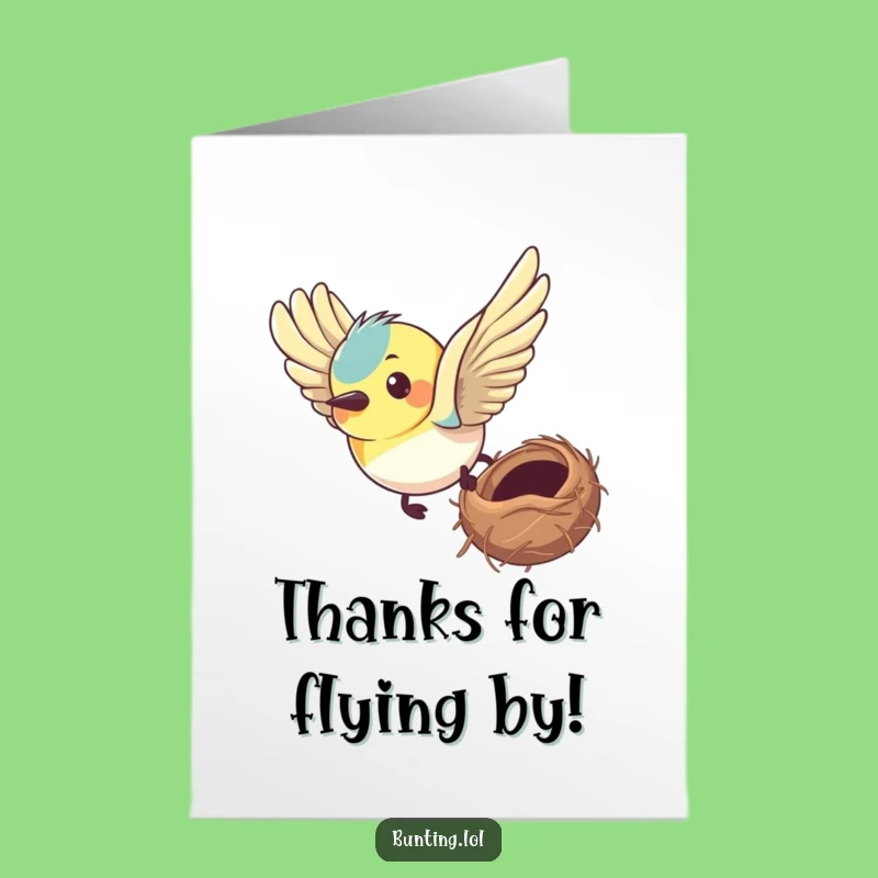 Free Printable Thank You Card: Determined Bunting, Focused Effort, Funny DIY Gift