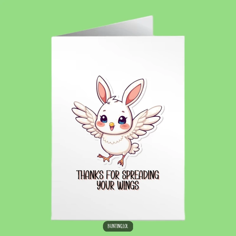 Free Printable Thank You Card: Dynamic Bunting Thanks - Funny Downloadable Gift!