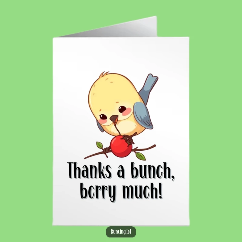 Free Printable Thank You Card: Funny Pecking Bunting, Sweet & Humorous DIY Gift