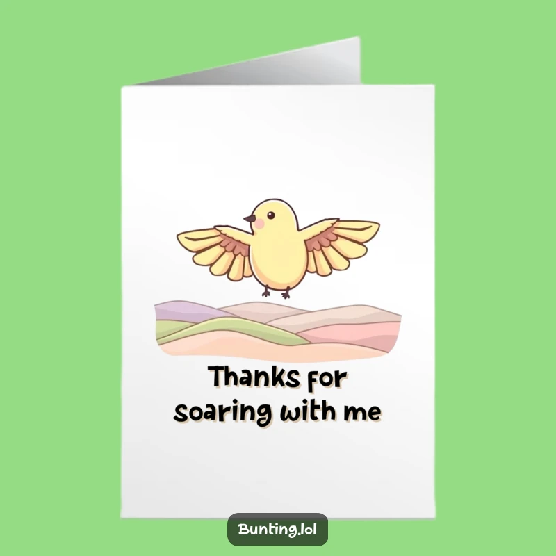 Free Printable Thank You Card: Soaring Bird Gratitude, Downloadable Art for Boundless Thanks