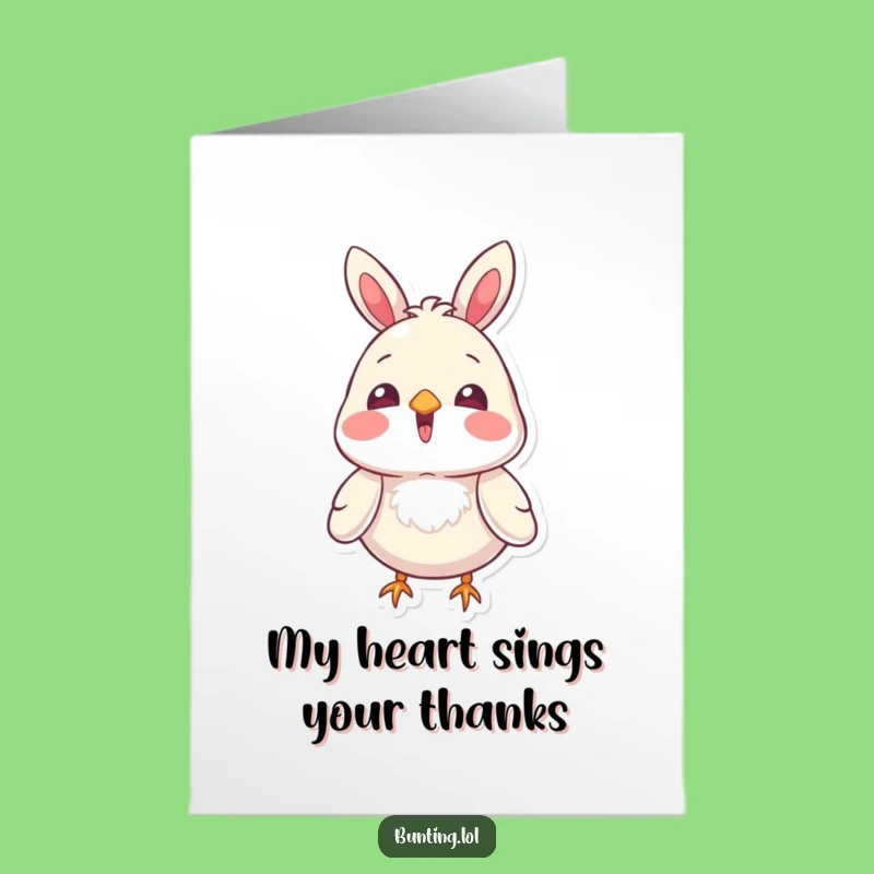 Free Printable Thank You Card: Bunting's Grateful Song, Downloadable Appreciation