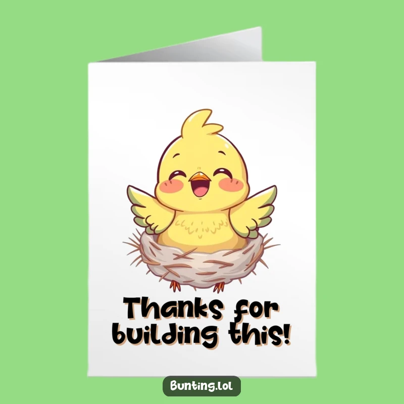 Free Printable Thank You Card: Busy Bunting, Grateful Nesting, Funny DIY Gift