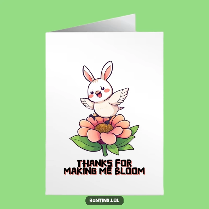 Free Printable Thank You Card: Hopping Bunting Shares Gratitude, Downloadable & Print at Home Thanks