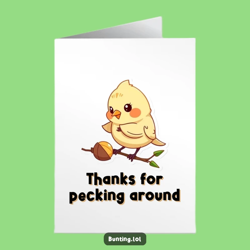 Free Printable Thank You Card: Pecking Bunting, Simple Downloadable & Print at Home Gratitude