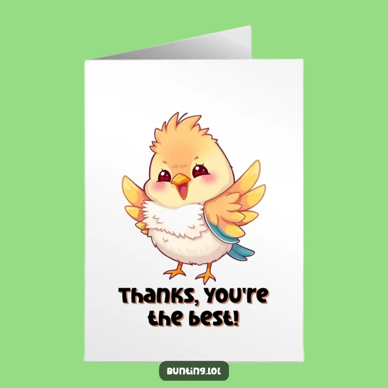Free Printable Thank You Card: Fluffy Bunting Says Thanks - Downloadable & Print at Home