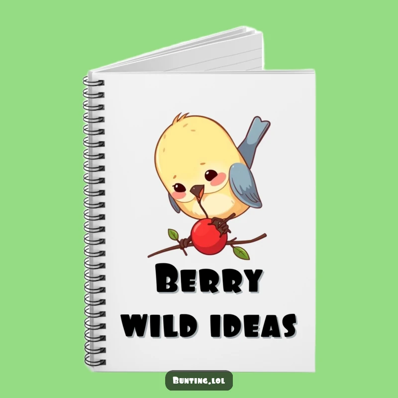 Funny Bunting Berry Pecking Notebook: Jot Down Laughs, Perfect Bird Lover Gift