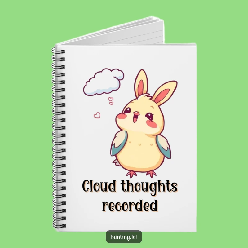 Funny Bunting Bird Notebook - Cloud Gazing Journal, Perfect Dreamy Gift