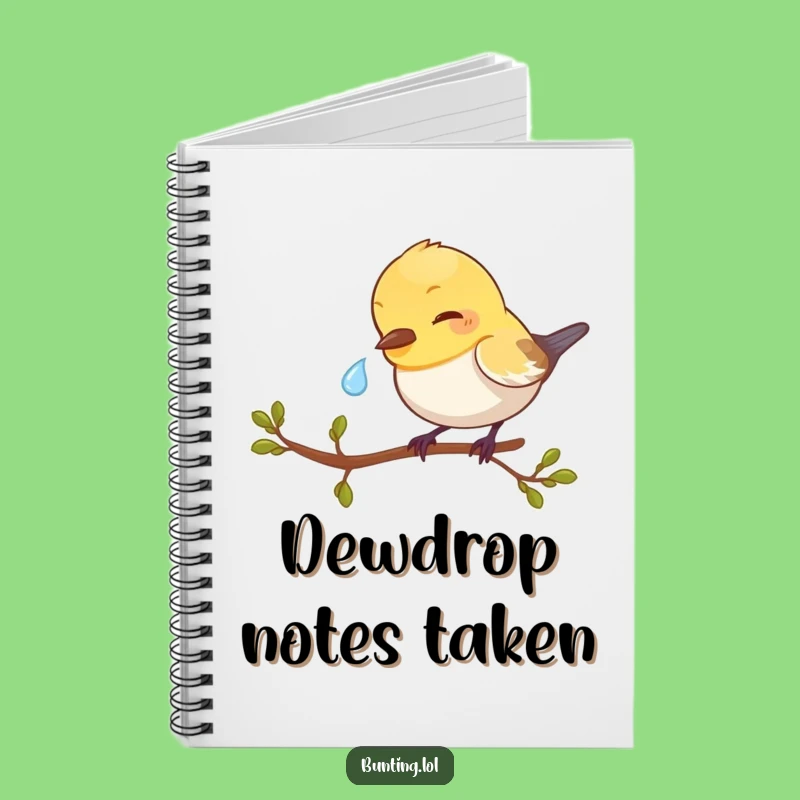 Funny Bunting Bird Notebook - Dewdrop Peck Journal, Perfect Thoughtful Gift