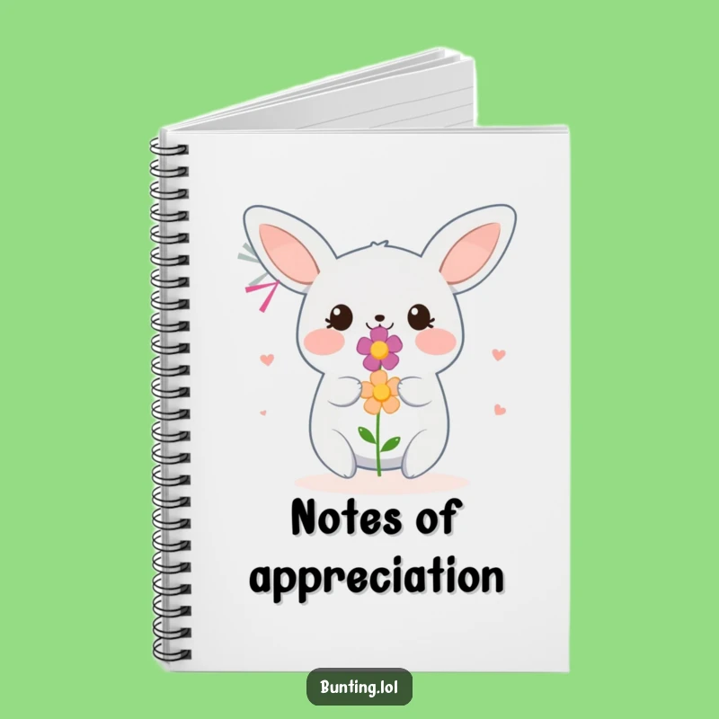 Funny Bunting Bird Notebook - Flower Offering Journal, Perfect Kind Gift