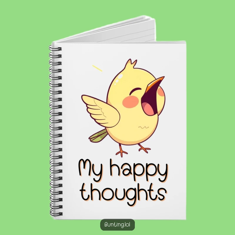 Funny Chirping Bunting Notebook - Write Your World a Happy Song