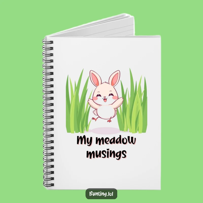 Funny Joyful Bunting Notebook: Jot Down Happy Thoughts with a Hopping Bird - Great Funny Gift!