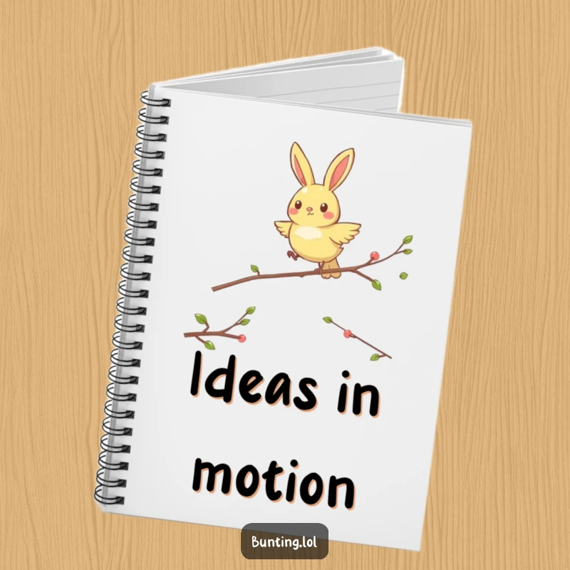 Funny Hopping Bunting Notebook: Energetic bunting bird happily hopping from perch to perch, perfect for writing funny notes.