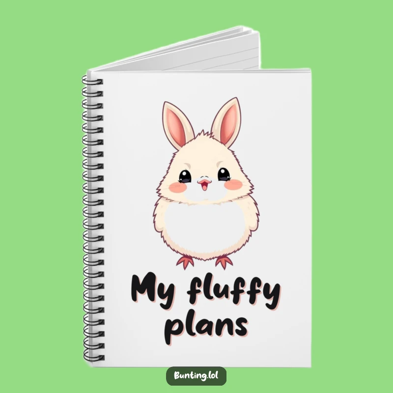 Funny Bunting Bird Puffed Up Notebook, Lined Pages for Excited Ideas