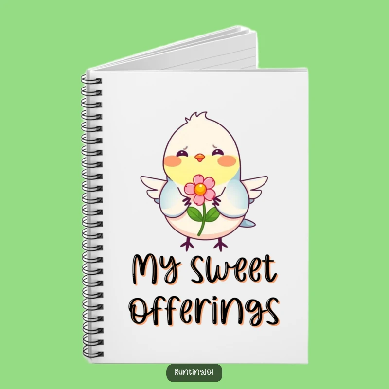 Funny Bunting Flower Notebook - Journal Your Kind Thoughts!