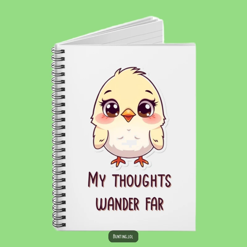 Funny Curious Bunting Notebook - Jot Down Ideas with Hilarious Bird Flair