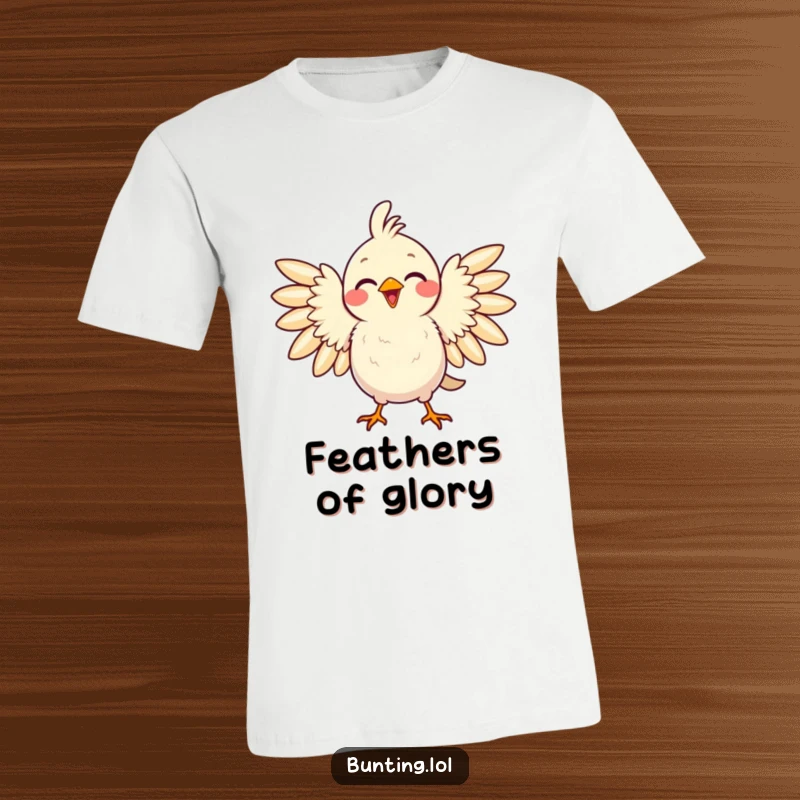 Funny t-shirt showcasing a delighted bird proudly puffing out its feathers, radiating confidence and humorous self-satisfaction.