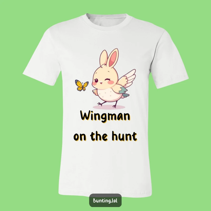Funny Bunting Bird T-Shirt: Playful Chase Design, Cute & Comfy Gift