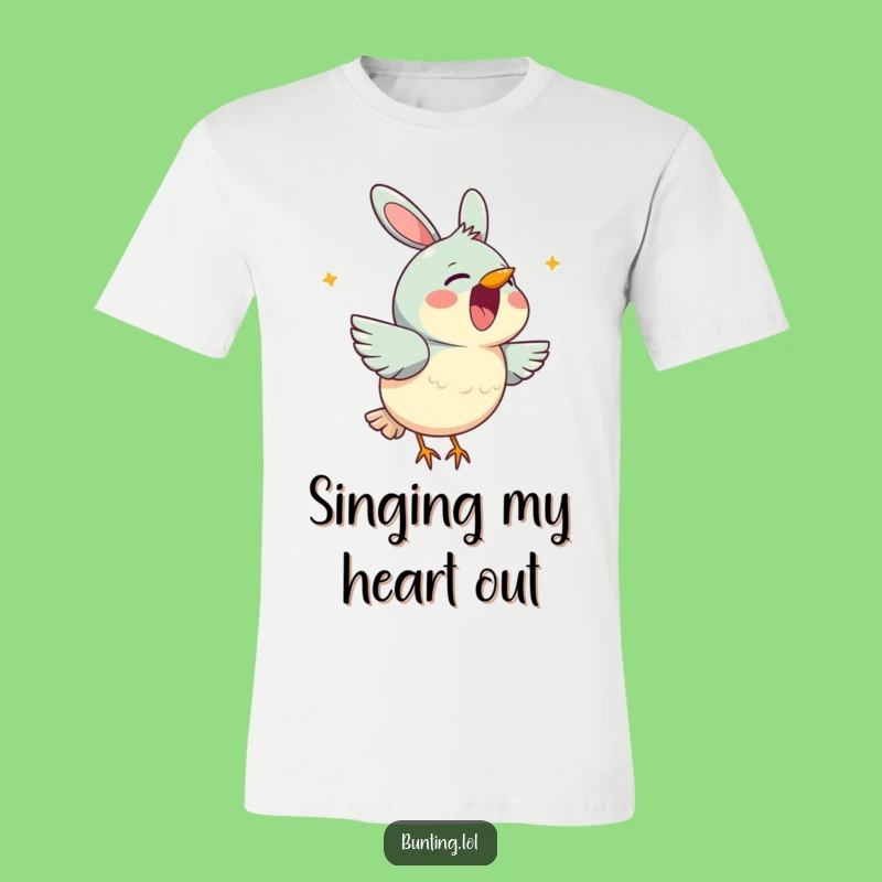 Funny Bunting Singing T-Shirt: Cheerful Melody Tee, Perfect Gift