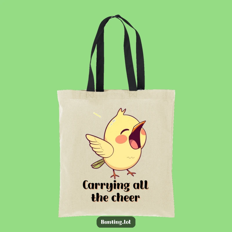 Funny Chirping Bunting Tote Bag - Carry Your Tunes and Smiles Everywhere