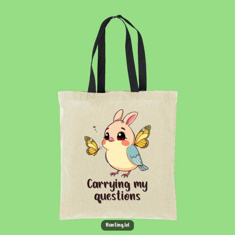 Funny Curious Bunting Tote Bag: Carry Your Questions with Style