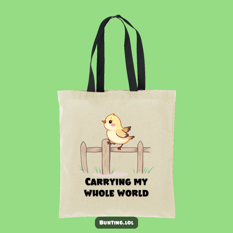 Funny Bird Tote Bag: Groovy Fence Hopper, Carry Your Fun!