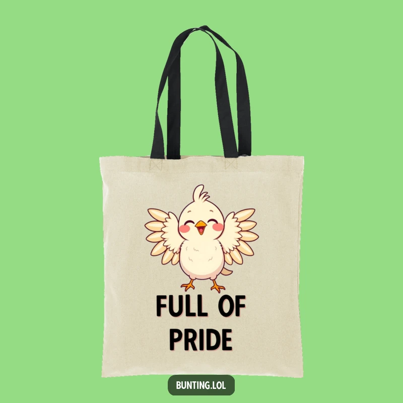 Funny Proud Bird Tote Bag: Delighted Songbird Carry-All, Humorous Gift