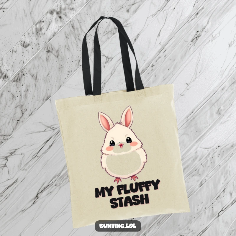 Funny bunting bird tote bag with a bird puffed up with fluffy excitement, perfect for shopping and everyday use, a great funny gift.