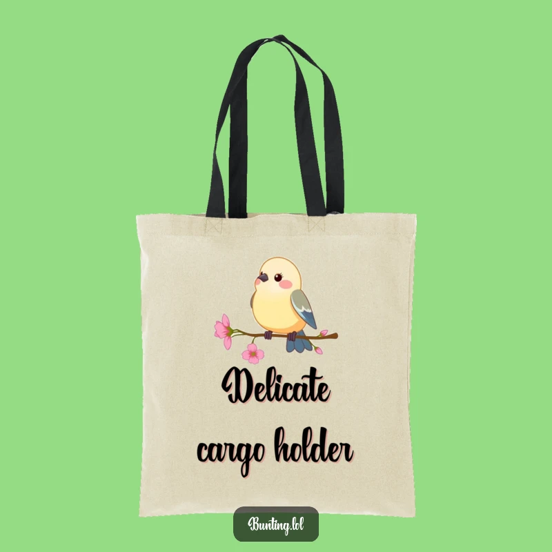 Funny Bunting Bird Tote Bag: Floral Perch, Carry Your Calm!