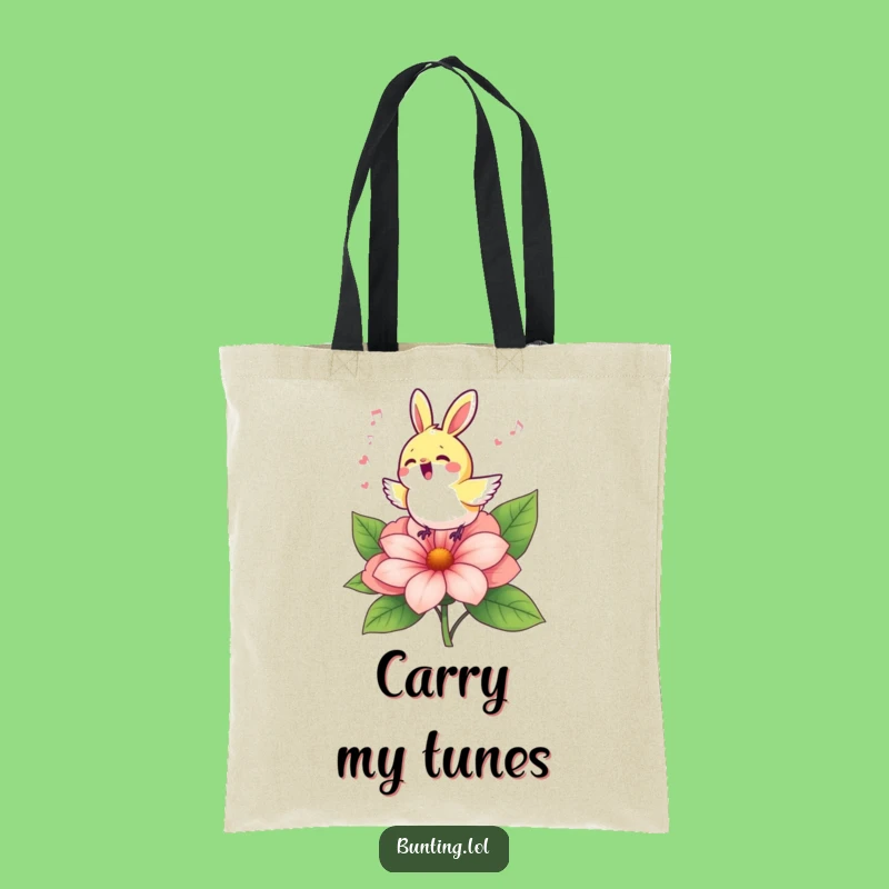Funny Bunting Flower Tote Bag: Carry Your Joyful Tunes Everywhere!