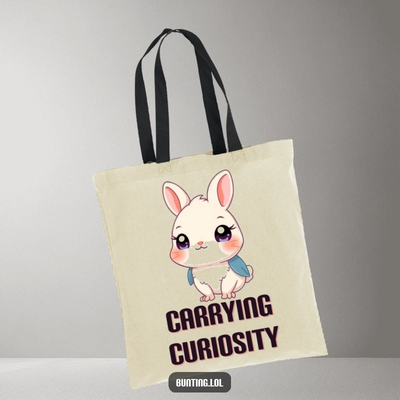 Funny Bunting Tote Bag showcasing a bird with bright, curious eyes, ready for shopping or adventures.