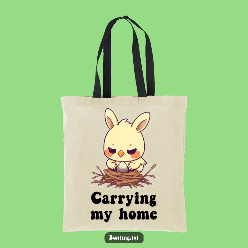 Funny Determined Bunting Tote Bag: Carry Your Goals with Pride