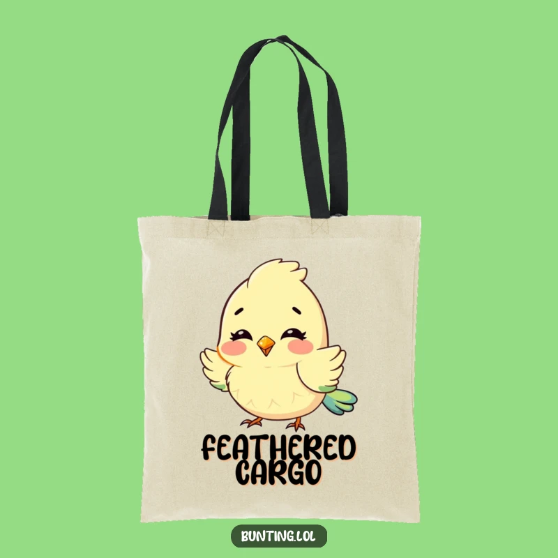 Funny Fluffy Feathers Bunting Tote Bag: Carry Delight and Charm with this Cute Character