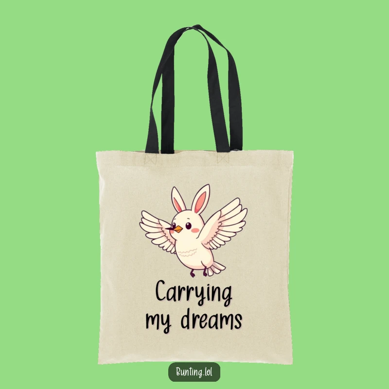 Funny Flying Bunting Tote Bag: Carry Your Dreams with This Bird Design
