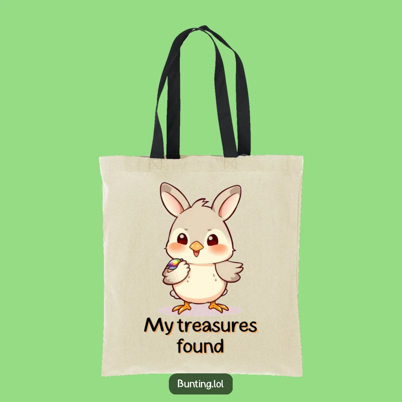Funny Bunting Pecking Tote Bag: Carry Your Treasures with This Curious Bird - Funny Gift!